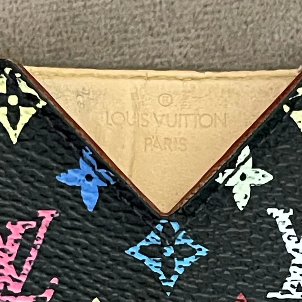 Louis Vuitton Murakami Black Multicolor Monogram Card Holder Wallet